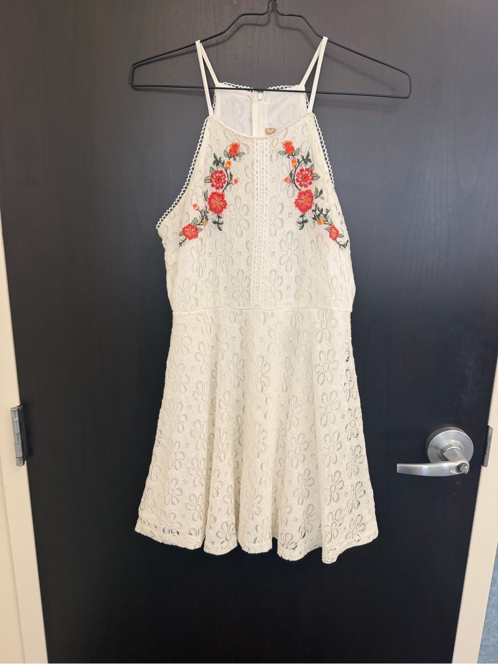 Altar'd State White Lace Dress Floral Detail Embroidered Large
